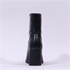 Wonders Vera Front Zip Block Heel Boot - Black Stretch